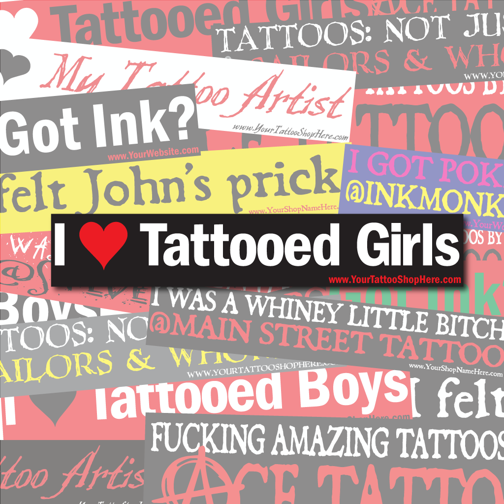 Tattoo Shop Customizable Slogan Stickers